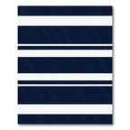Modern Navy Blue Linear Striped Rug