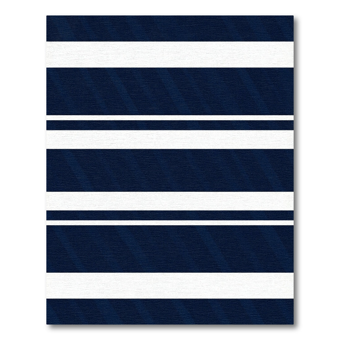 Modern Navy Blue Linear Striped Rug