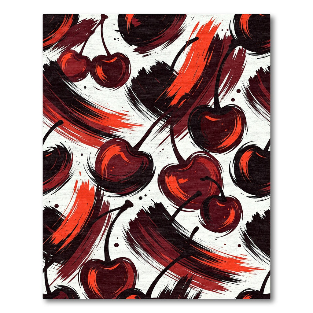 Crimson Cherry Brushstroke Accent Rug
