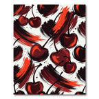 Crimson Cherry Brushstroke Accent Rug