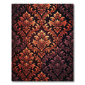 Ornate Burnt Orange Damask Scroll Rug