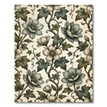 Sage Botanical Ivy Flower Vine Illustration Rug