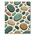 Earthy Brown Green Pebble Cluster Rug