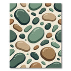 Earthy Brown Green Pebble Cluster Rug