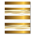 Contemporary Gold and White Abstract Stripe Rug