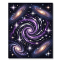 Cosmic Purple Interstellar Galaxy Swirl Rug
