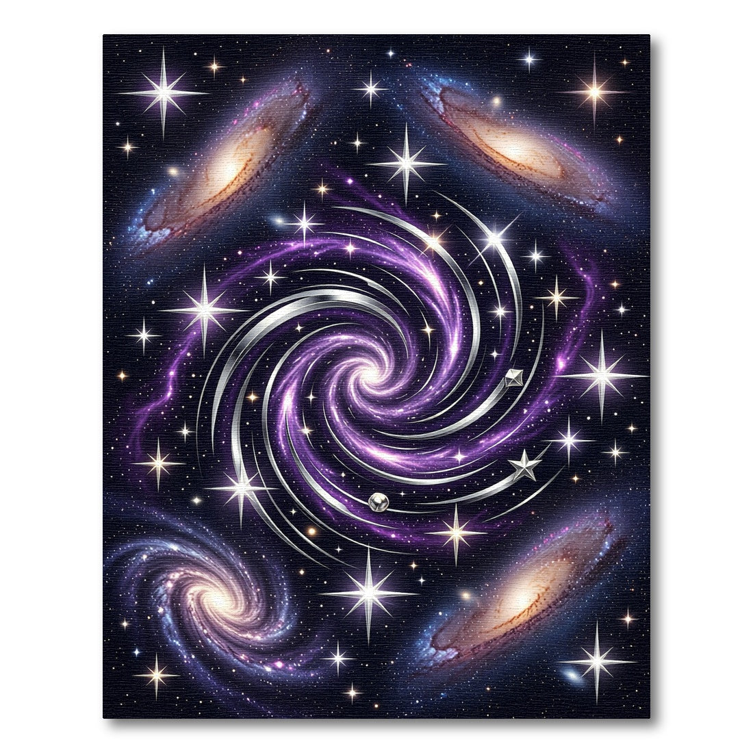 Cosmic Purple Interstellar Galaxy Swirl Rug