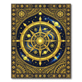 Celestial Gold Solar System Compass Rug