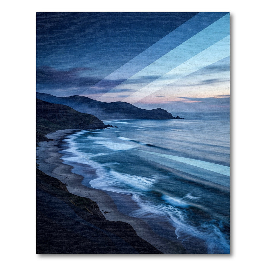 Ocean Coastal Serene Night Waves Rug