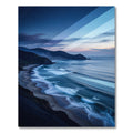 Ocean Coastal Serene Night Waves Rug