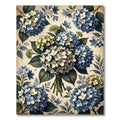 Vintage Blue White Hydrangea Bouquet Rug