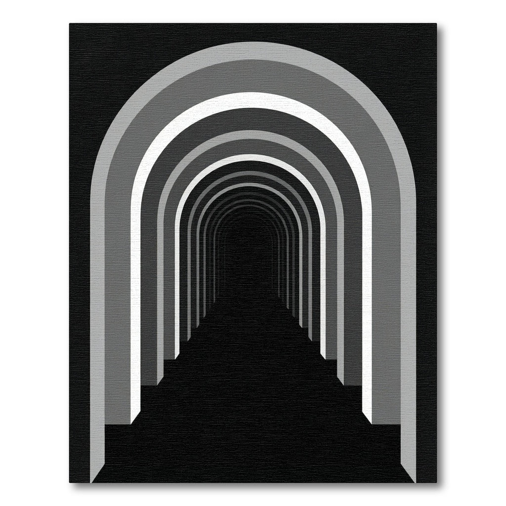 Monochromatic Infinity Tunnel Archway Abstract Rug
