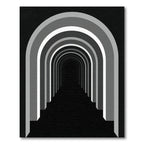 Monochromatic Infinity Tunnel Archway Abstract Rug