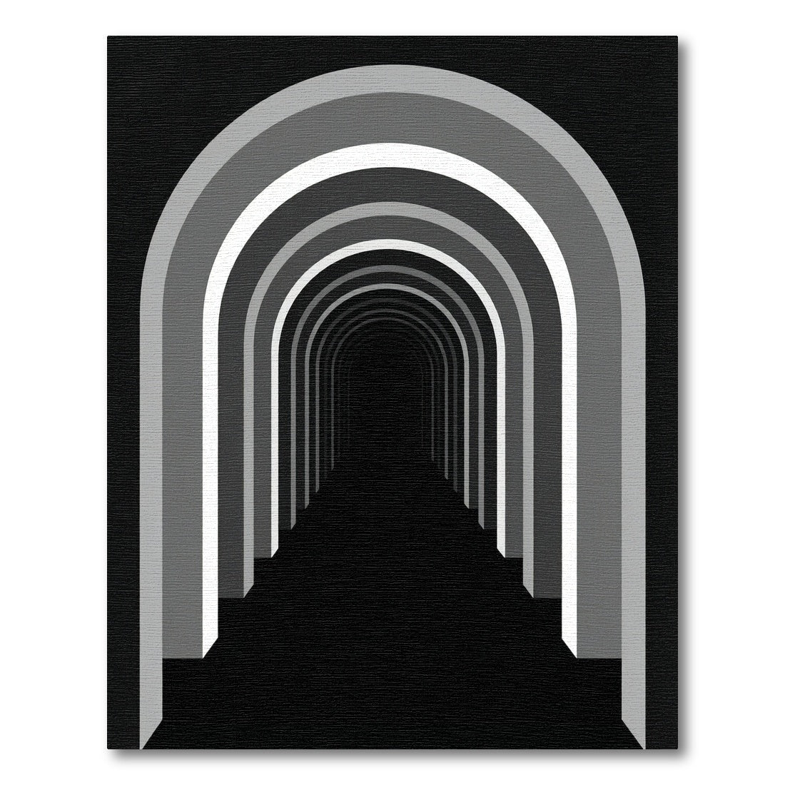 Monochromatic Infinity Tunnel Archway Abstract Rug