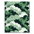 Misty Green Cloudscape Abstract Rug