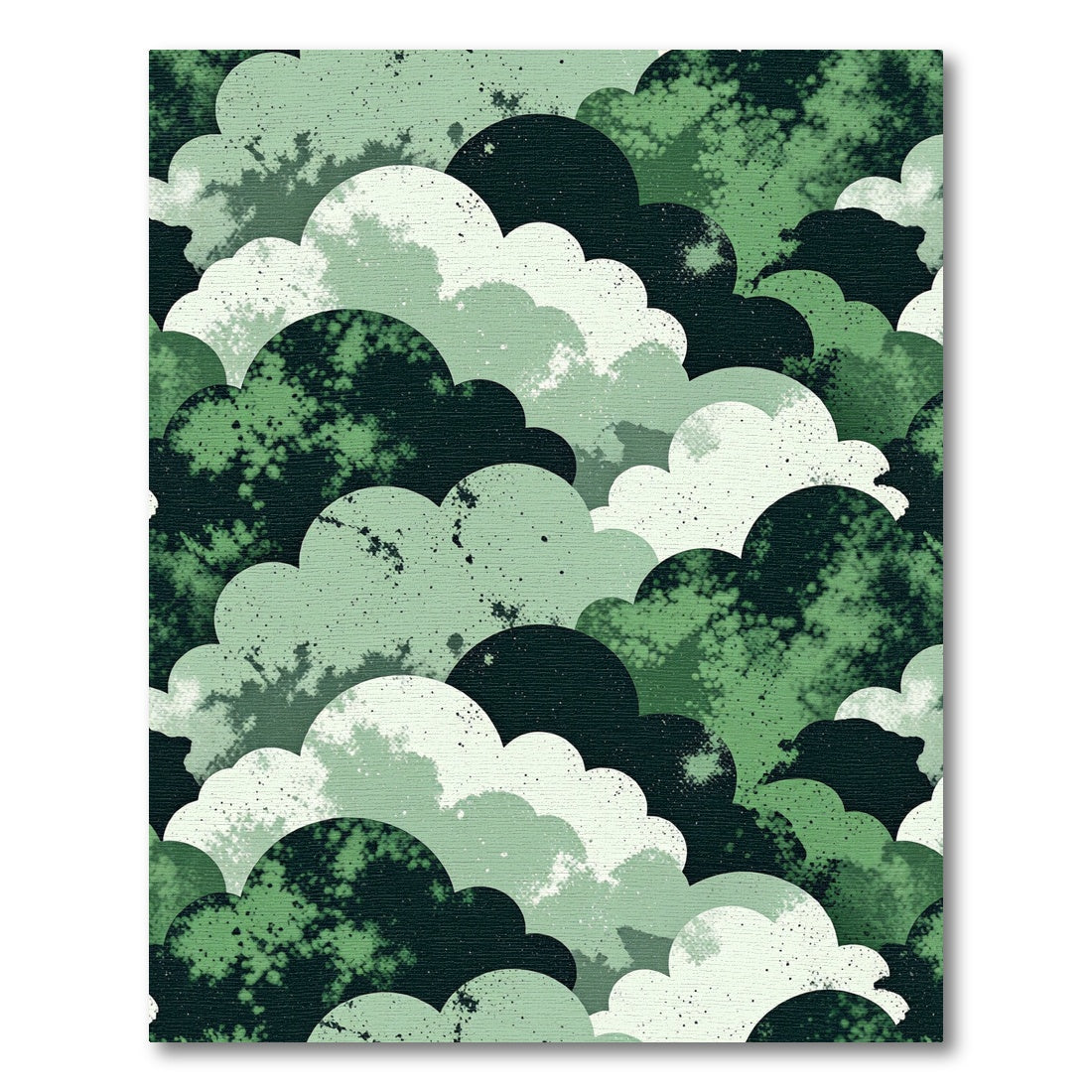 Misty Green Cloudscape Abstract Rug