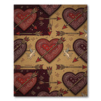 Red Cupid Heart Bandana Arrows Rug