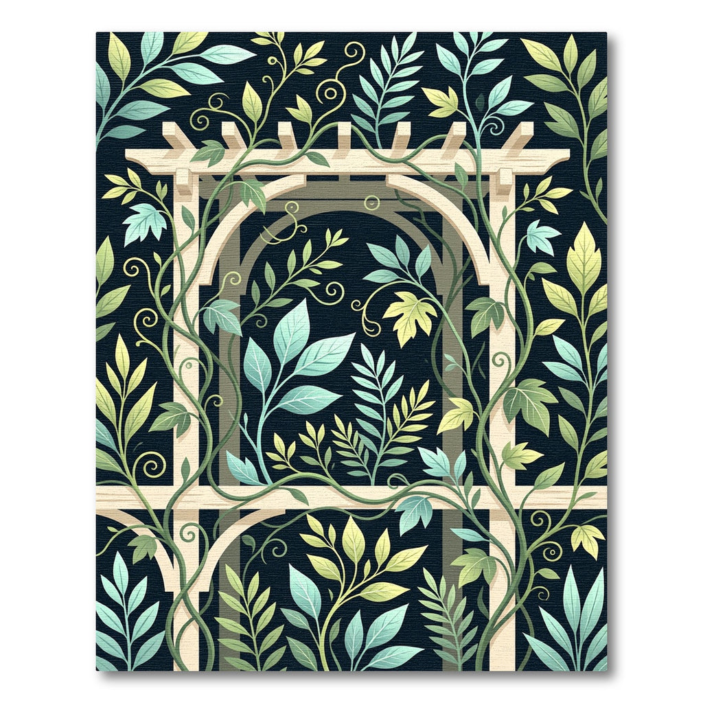 Botanical Trellis Vine Cream Sage Green Rug