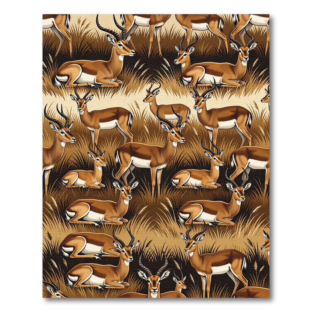 Golden Antelope Savannah Grassland Scene Rug