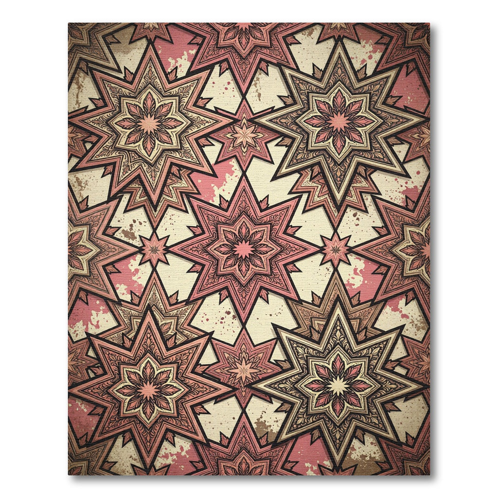 Vintage Starburst Medallion Pink Rug