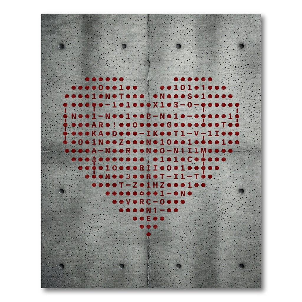 Red Dotted Heart Graphic Rug