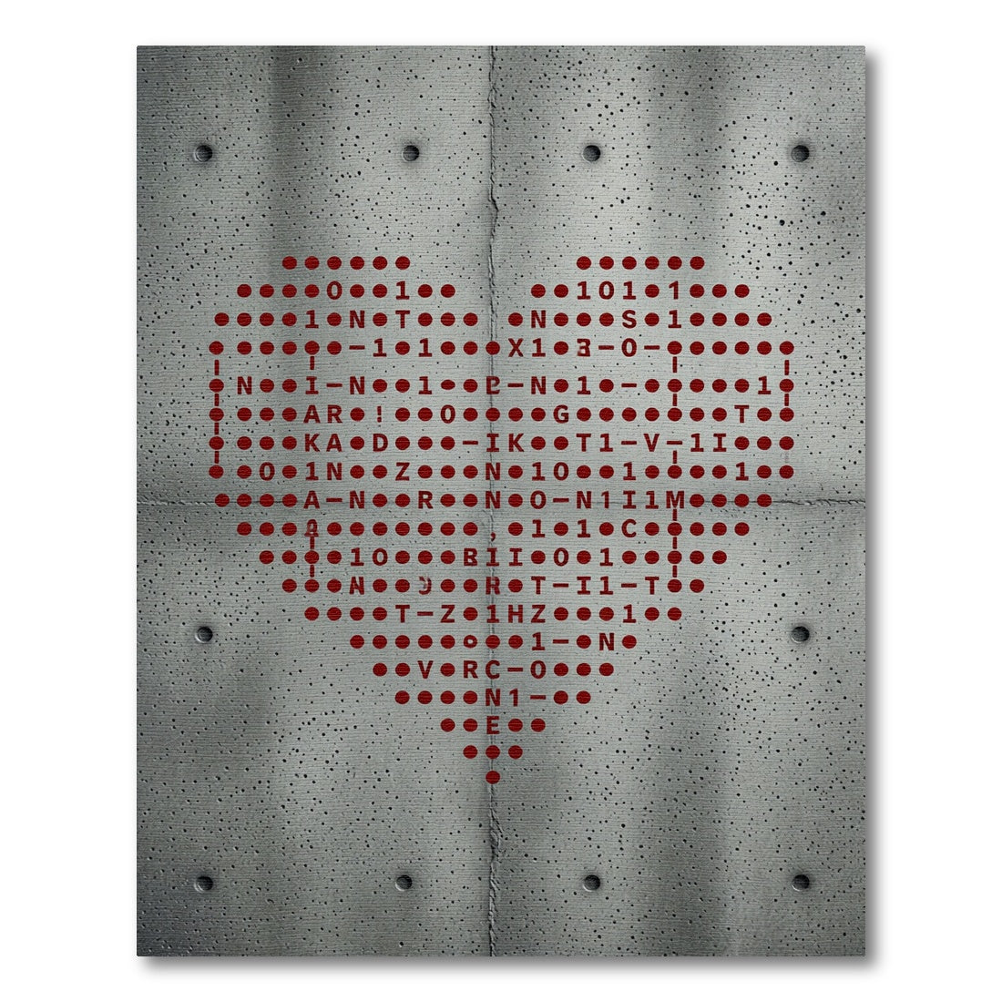 Red Dotted Heart Graphic Rug