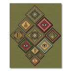 Geometric Medallions and Eyes Layout Rug