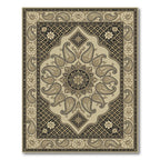 Elegant Beige Paisley Floral Medallion Rug