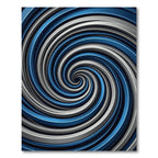 Modern Blue and Silver Swirl Spiral Rug