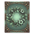 Elegant Sage Floral Wreath Flourish Rug