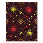 Cosmic Satellite Burst Red Yellow Rug