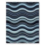 Deep Blue Abstract Wavy Stripes Rug