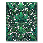Emerald Green Acanthus Leaf Swirls Rug
