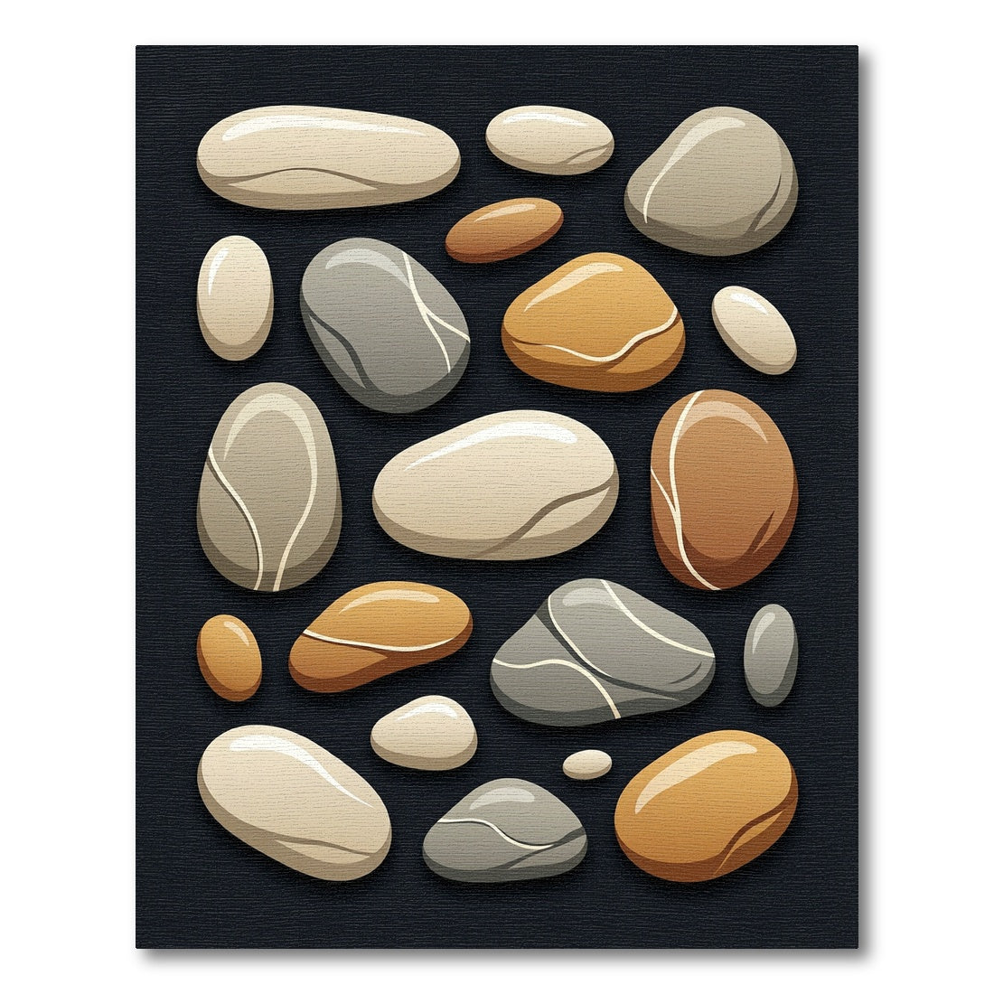 Smooth Pebble Arrangement Cream Brown Grey Rug