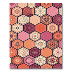 Terracotta Pink Hexagon Medallion Collage Rug