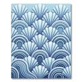 Art Deco Blue Shell Wave Rug