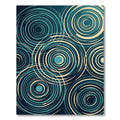 Teal and Cream Abstract Concentric Circles Rug