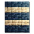 Blue and Cream Woven Geometric Lattice Rug