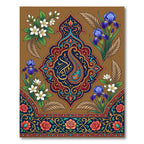 Ornate Paisley Floral Medallion Gold Red Blue Rug