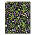 Black Lavender Daisy Garden Arrangement Rug