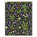 Black Lavender Daisy Garden Arrangement Rug