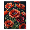 Vibrant Scarlet Poppy Botanical Rug