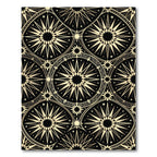 Celestial Gold Starry Geometric Black Rug