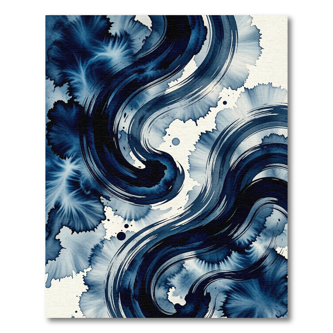 Deep Indigo Ink Swirls Rug
