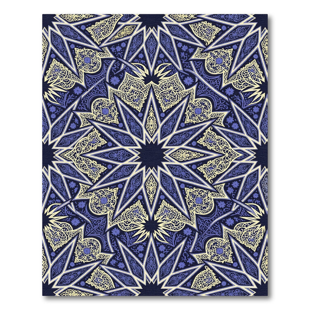 Royal Blue Intricate Geometric Star Rug