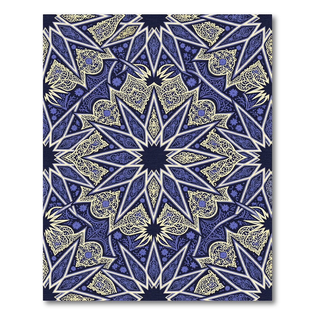 Royal Blue Intricate Geometric Star Rug