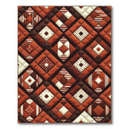 Terracotta Geometric Diamond Mosaic Quilt Rug
