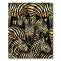 Black Gold Zebra Herd Portrait Rug