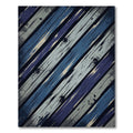 Modern Navy Indigo Diagonal Wood Plank Rug