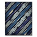 Modern Navy Indigo Diagonal Wood Plank Rug